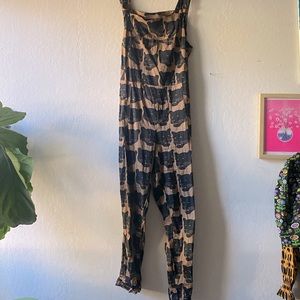 Nooworks overalls in panther print